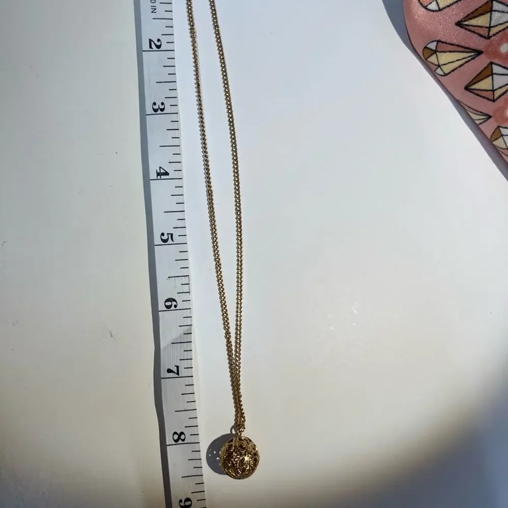 JUDY LEE VINTAGE 1950s Sphere Gold Tone Necklace 9”